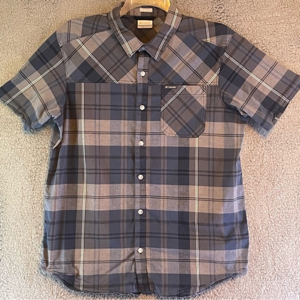 Men's Columbia Sportswear Sz L Rapid‎ Rivers II Short Sleeve Shirt Regular Fit